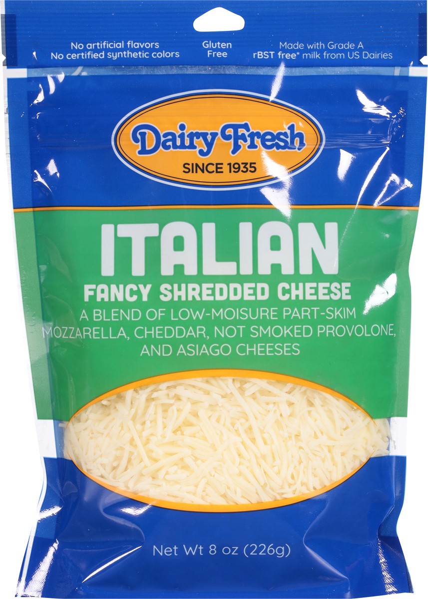 slide 4 of 14, Dairy Fresh Italian Fancy Shredded Cheese 8 oz, 8 oz