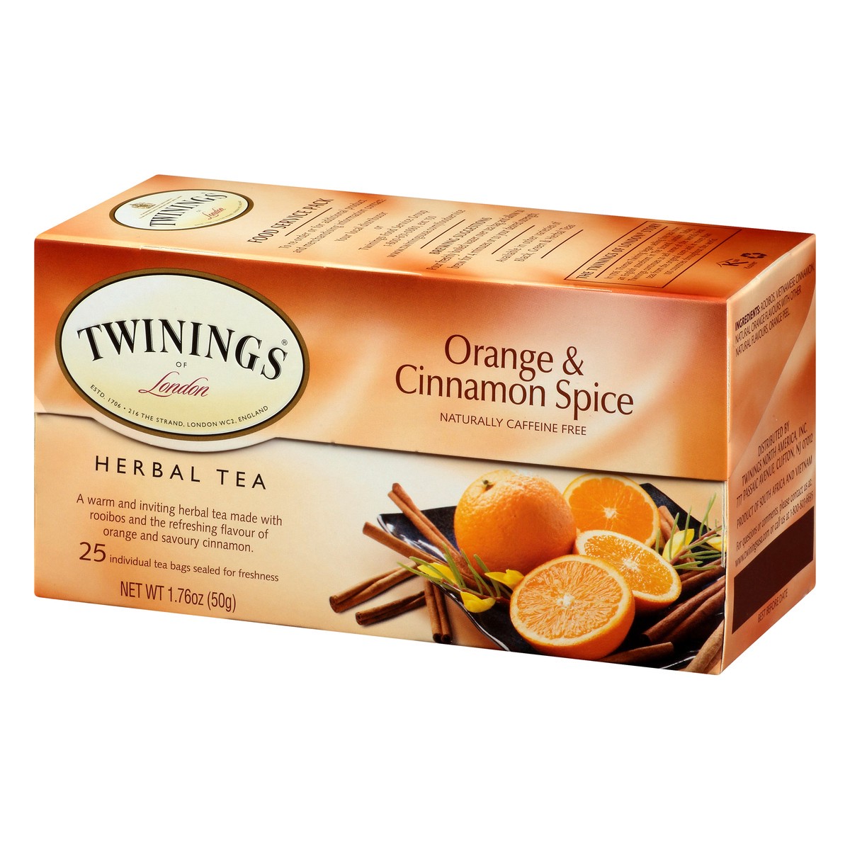 slide 2 of 16, Twinings Bags Orange & Cinnamon Spice Herbal Tea 25 25, 25 ct