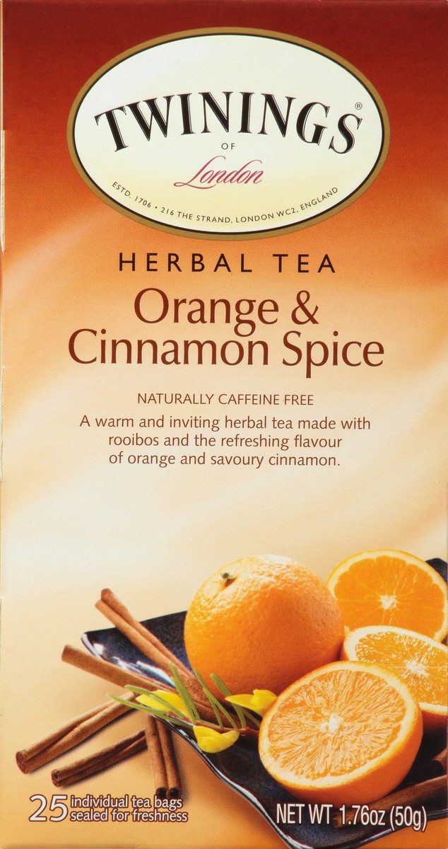 slide 13 of 16, Twinings Bags Orange & Cinnamon Spice Herbal Tea 25 25, 25 ct