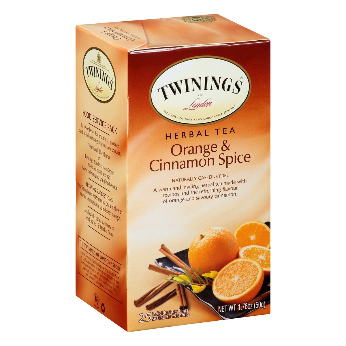 slide 5 of 16, Twinings Bags Orange & Cinnamon Spice Herbal Tea 25 25, 25 ct