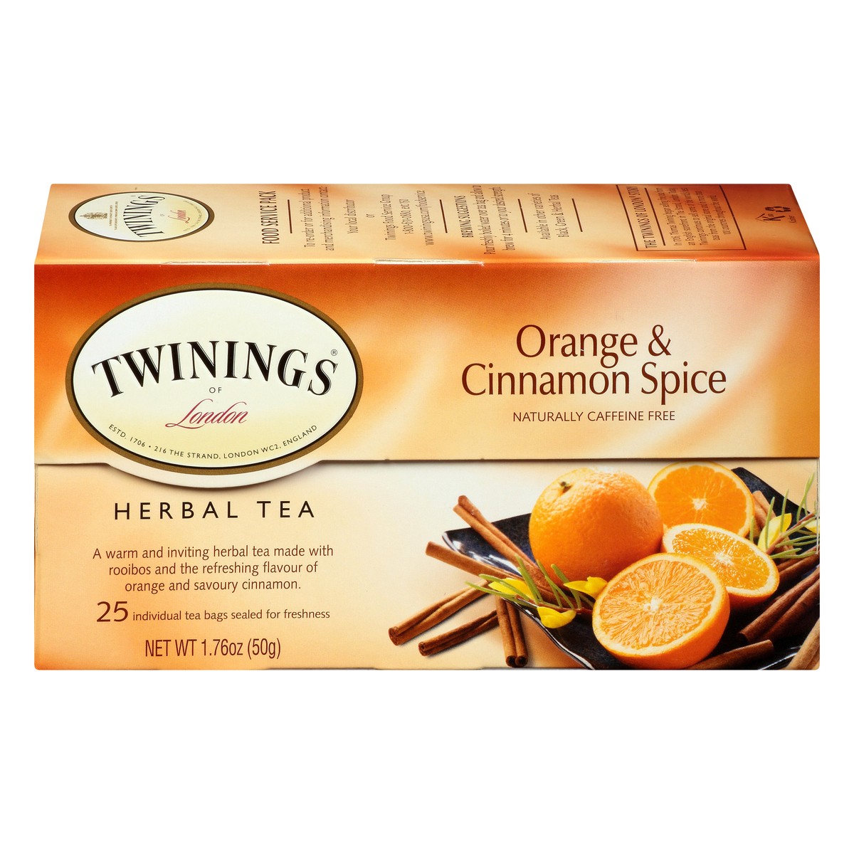 slide 6 of 16, Twinings Bags Orange & Cinnamon Spice Herbal Tea 25 25, 25 ct