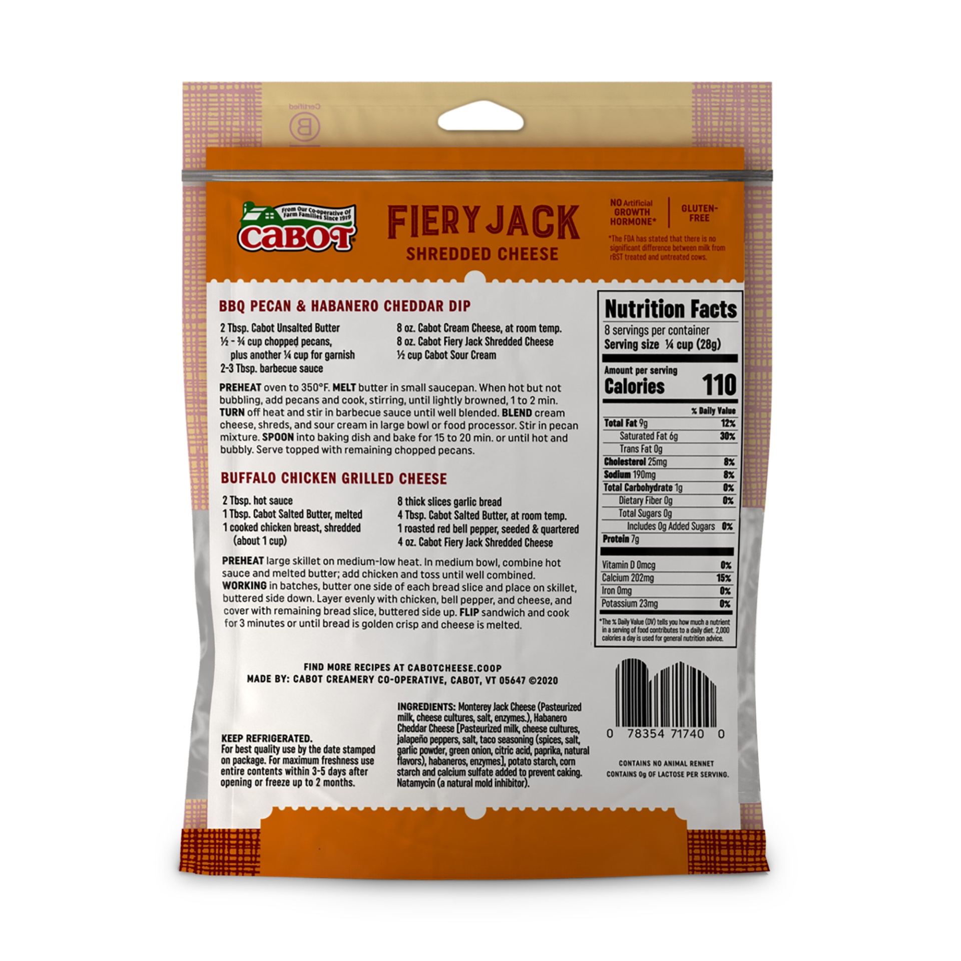 slide 2 of 3, Cabot Fiery Jack Shredded Cheese, 8 oz