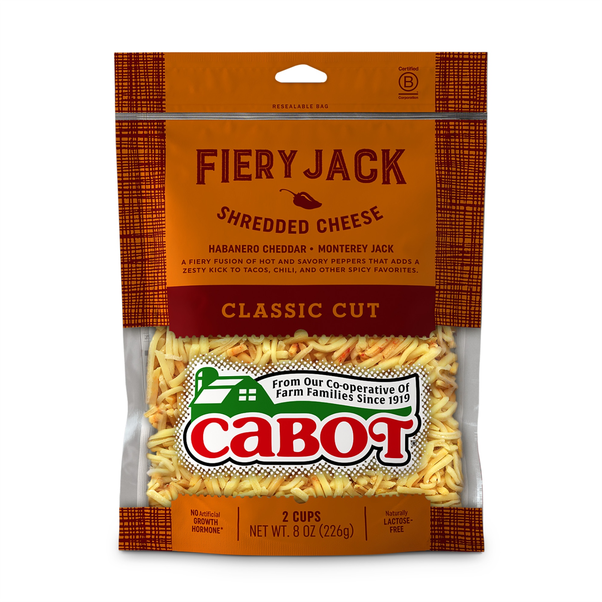 slide 1 of 3, Cabot Fiery Jack Shredded Cheese, 8 oz