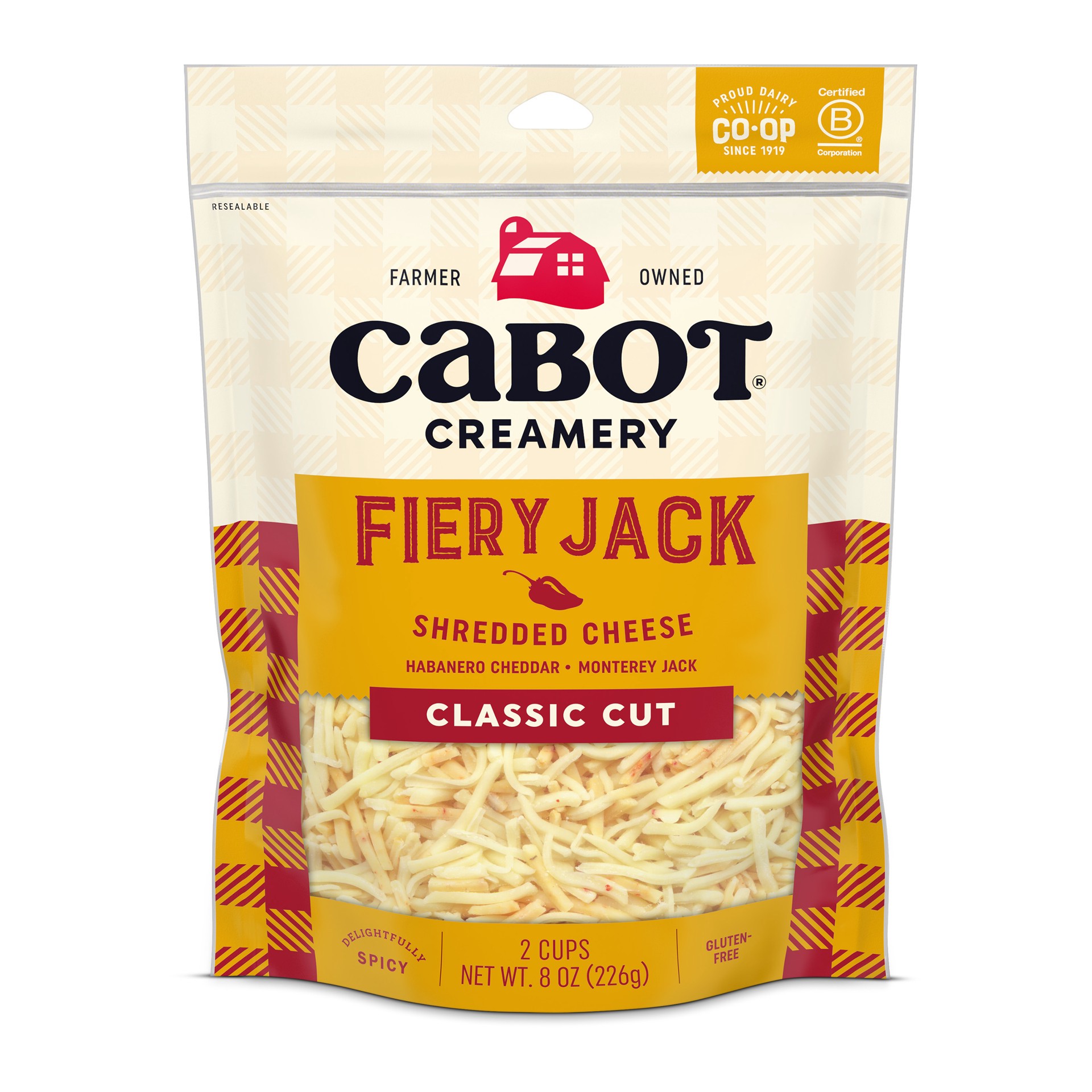 slide 1 of 3, Cabot Fiery Jack Shredded Cheese - 8 oz., 8 oz