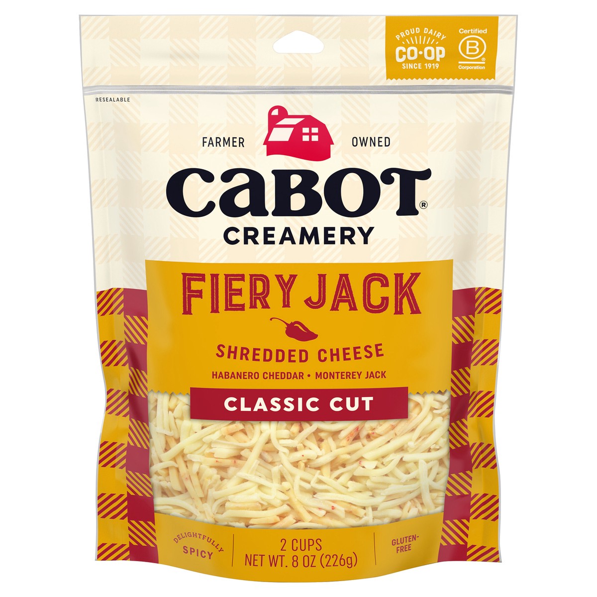 slide 1 of 3, Cabot Cheese Fiery Jack Shredded Cheese 8 oz, 8 oz