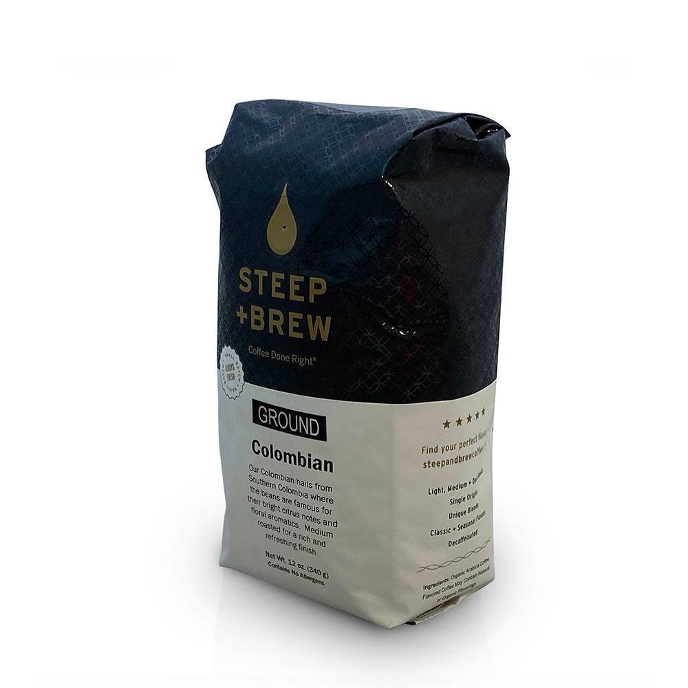 slide 3 of 3, Steep & Brew Steep+Brew Colombian Medium Roast Ground Coffee, 