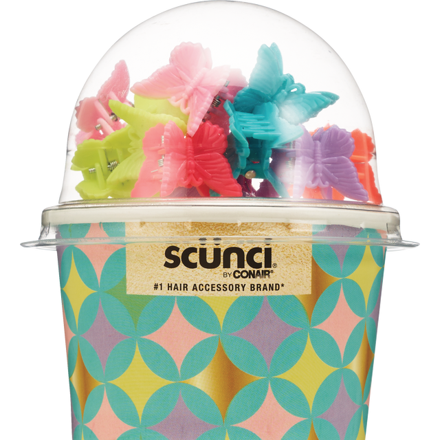 slide 1 of 1, scünci Ea 12Pk Mini Butterfly Claw Clips, 12 ct