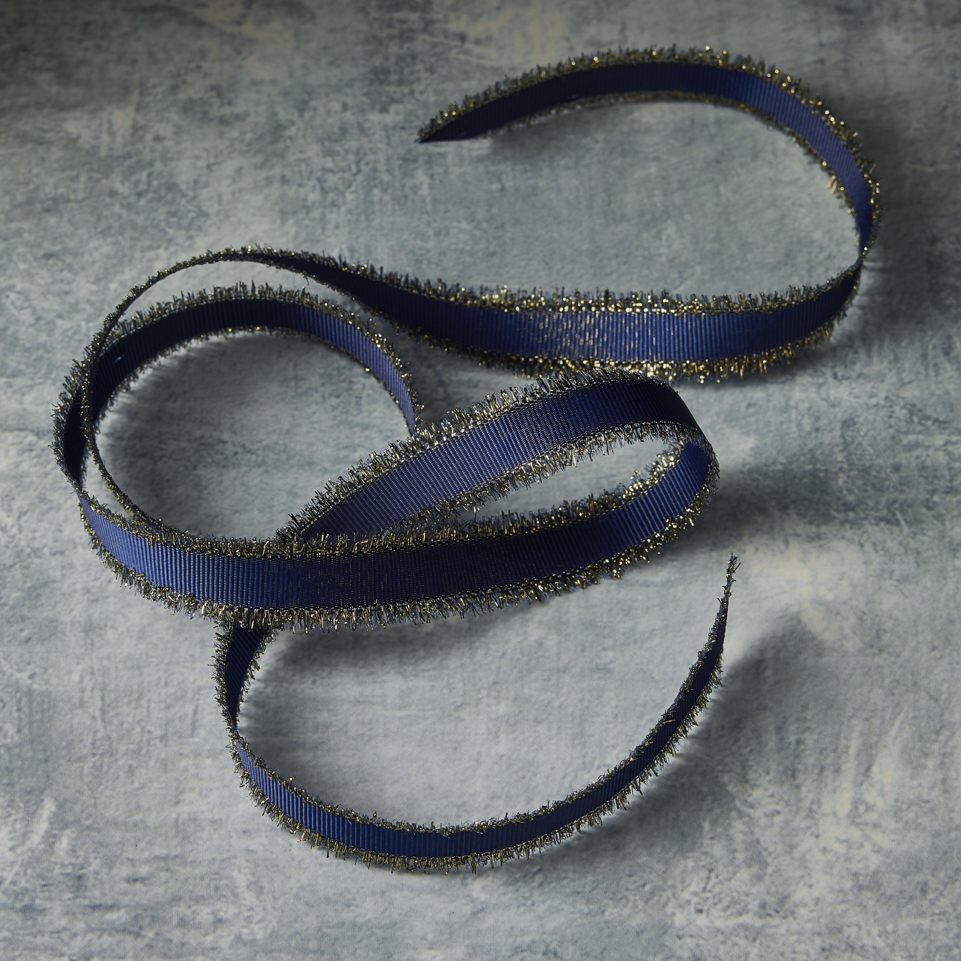 slide 2 of 2, 5/8" X 7yd. Navy Blue & Gold Ribbon By Celebrate It, 5/8 in x 7 yd