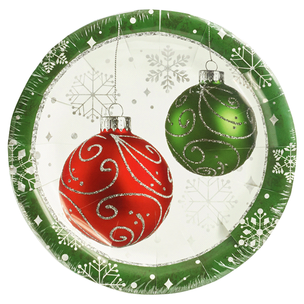 slide 1 of 1, Creative Converting Traditional Ornaments Luncheon Plate, 12 ct