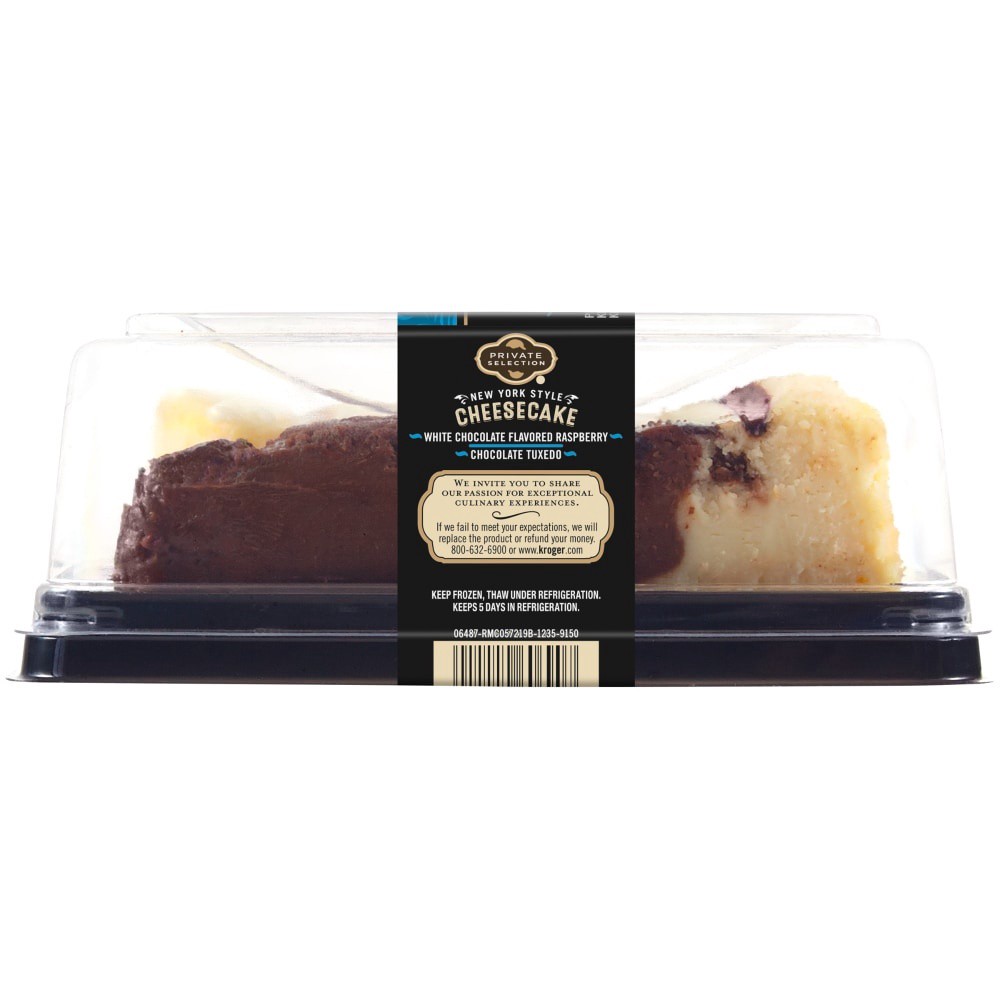 slide 3 of 4, Private Selection White Chocolate Raspberry Tuxedo Cheesecake Slices, 8 oz