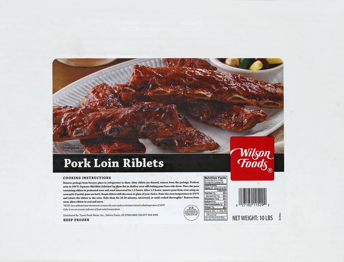 slide 4 of 4, Wilson Foods Pork Loin Riblets 10 lb, 10 lb