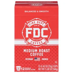 Fire Dept. Coffee Medium Roast Coffee Single Serve Cups, 12 ct, 0.42 oz