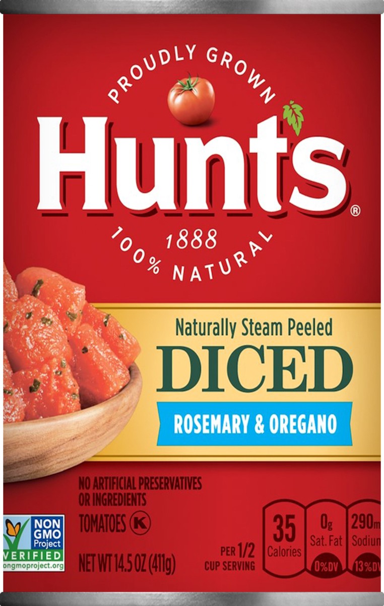 slide 3 of 6, Hunt's Diced Rosemary & Oregano Tomatoes 14.5 oz, 14.5 oz