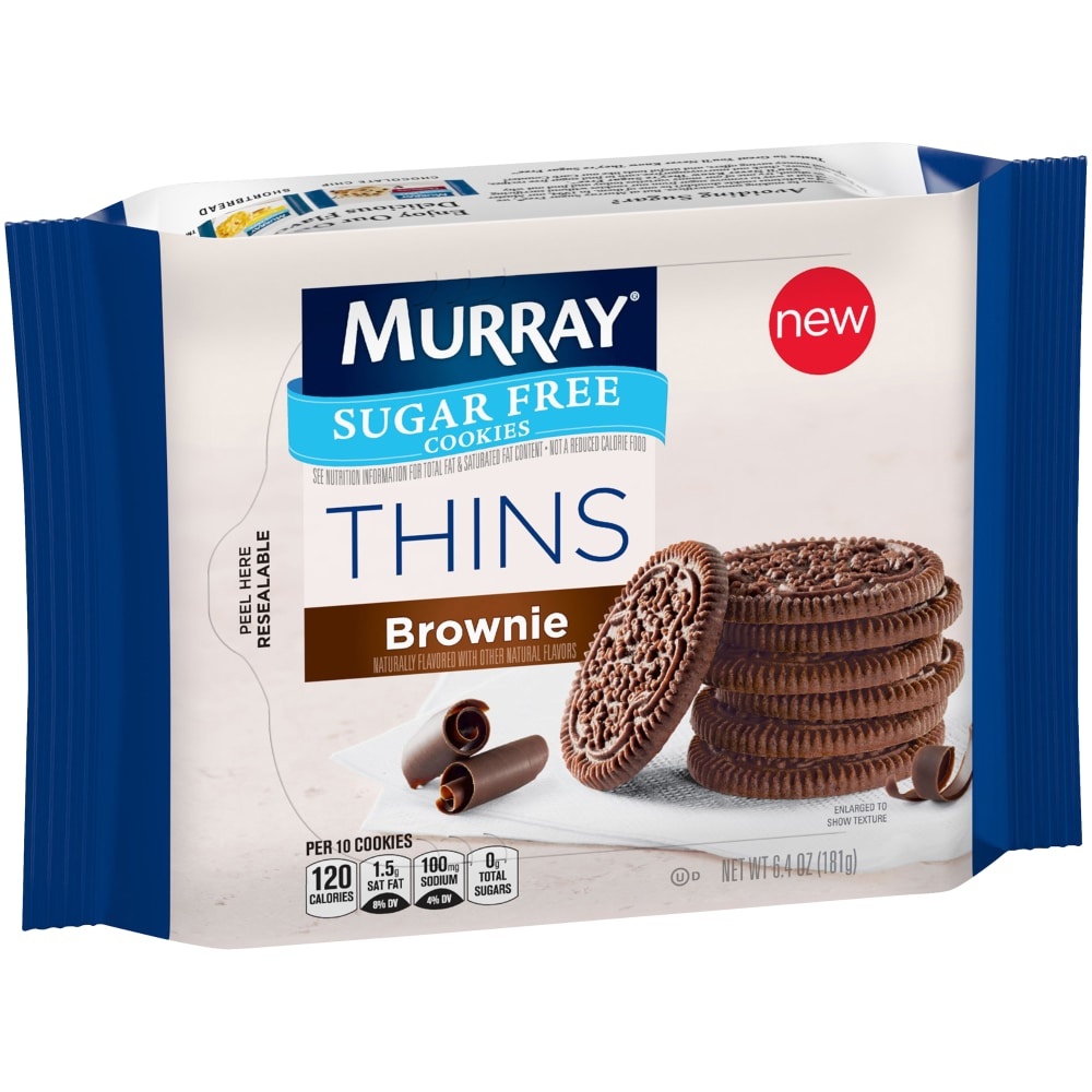 slide 1 of 1, Murray Brownie Thins Sugar Free Cookies, 6.4 oz