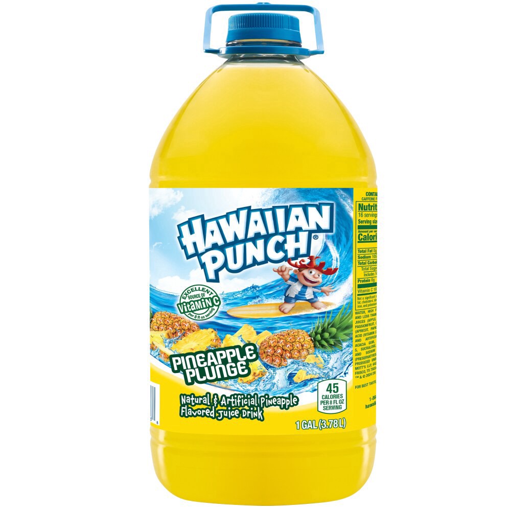 slide 4 of 5, Hawaiian Punch Pineapple Plunge Juice Drink, 1 gal