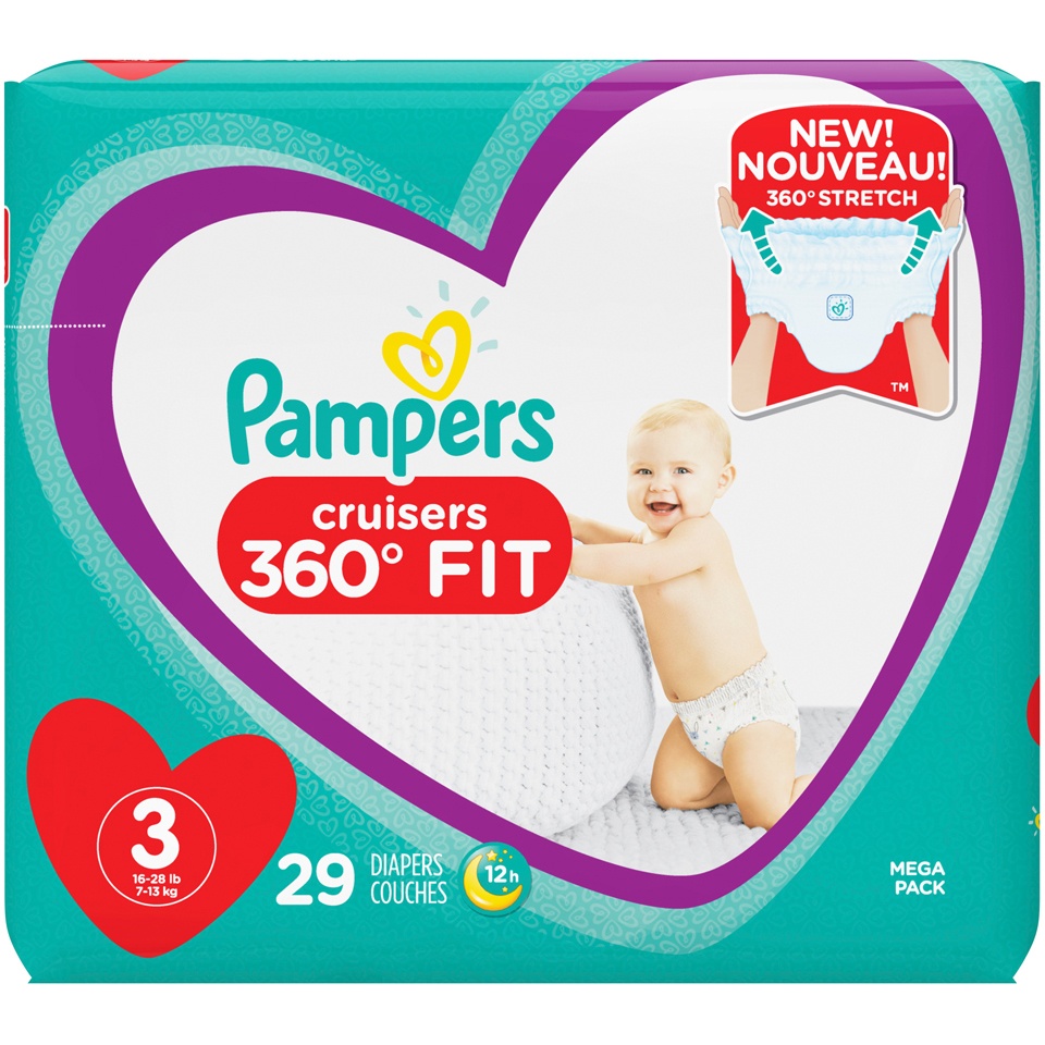 slide 2 of 2, Pampers Cruisers 360 Fit Diapers Size 3, 29 ct