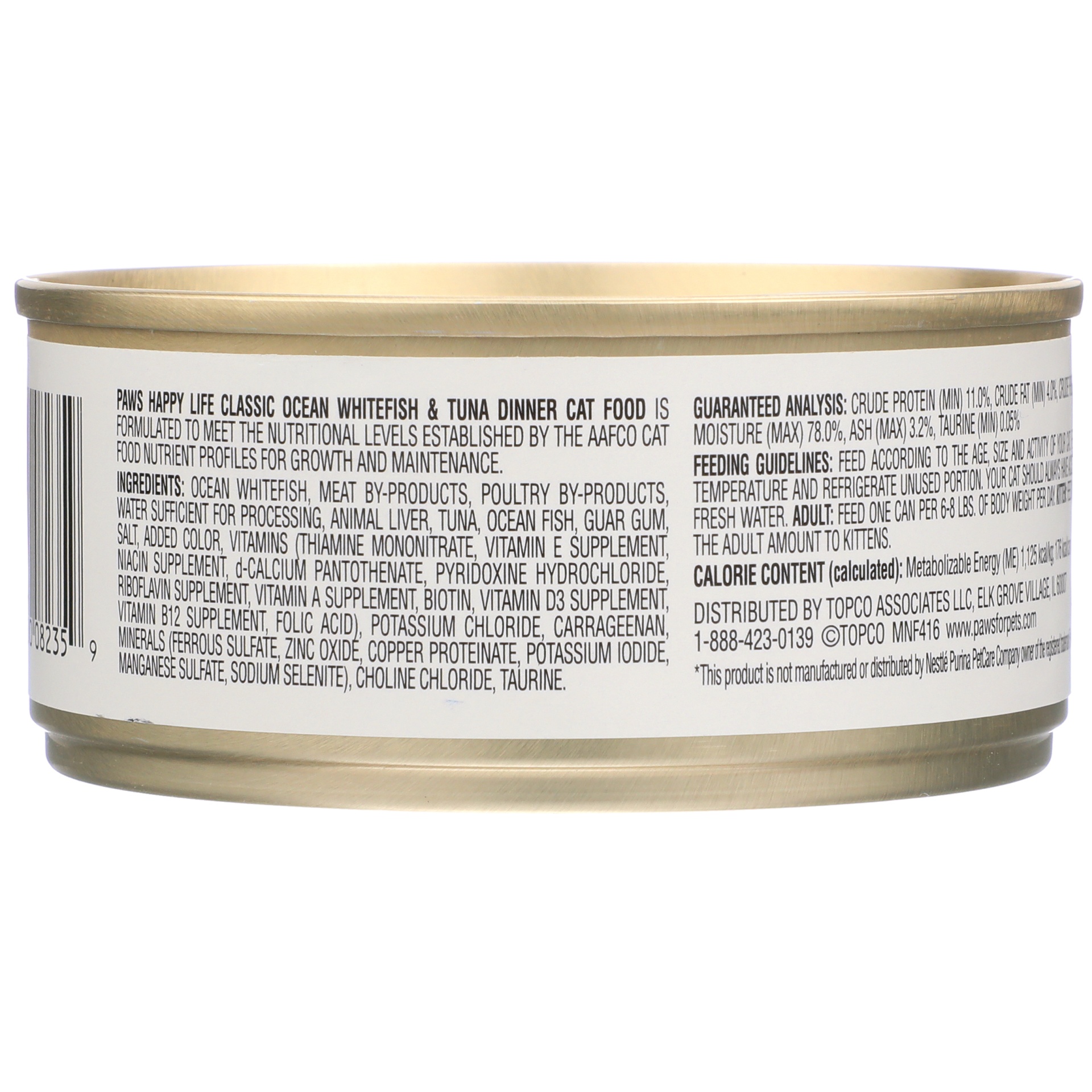 Paws Happy Life Ocean Whitefish & Tuna Dinner Classic Cat Food 5.5 oz ...