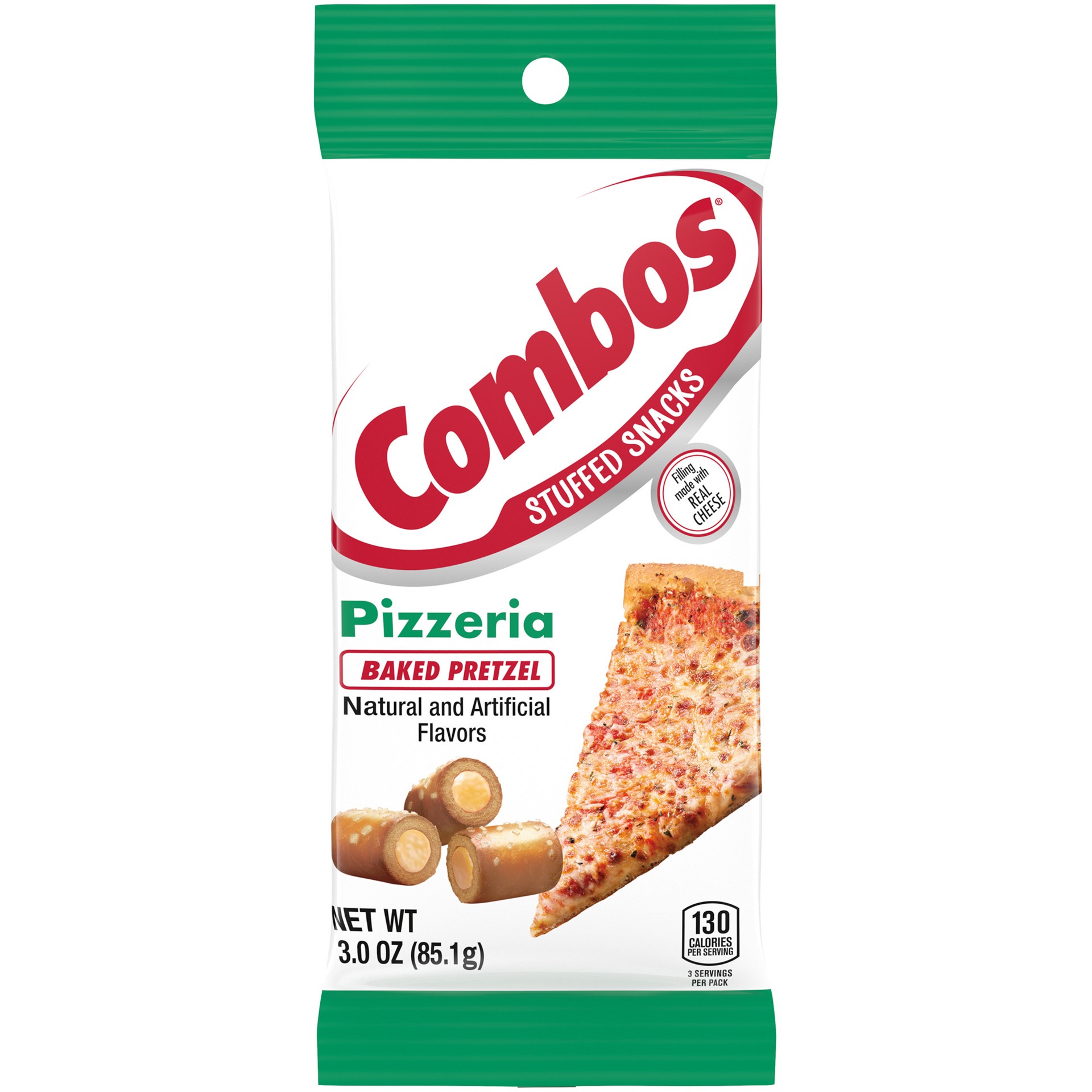 slide 1 of 5, COMBOS Pizzeria Baked Pretzel Snacks, 3 Oz, 1 ct