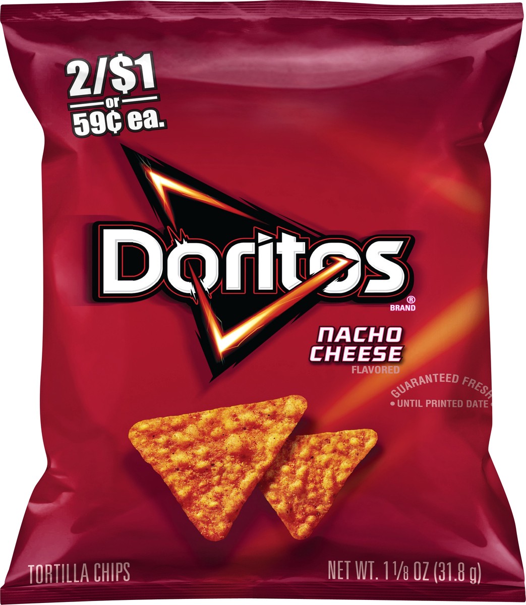 slide 4 of 5, Doritos Tortilla Chips Nacho Cheese 1 1/8 Oz, 1.12 oz