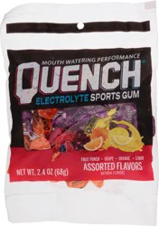 Quench Assorted Flavors Electrolyte Sports Gum 2.4 oz Bag