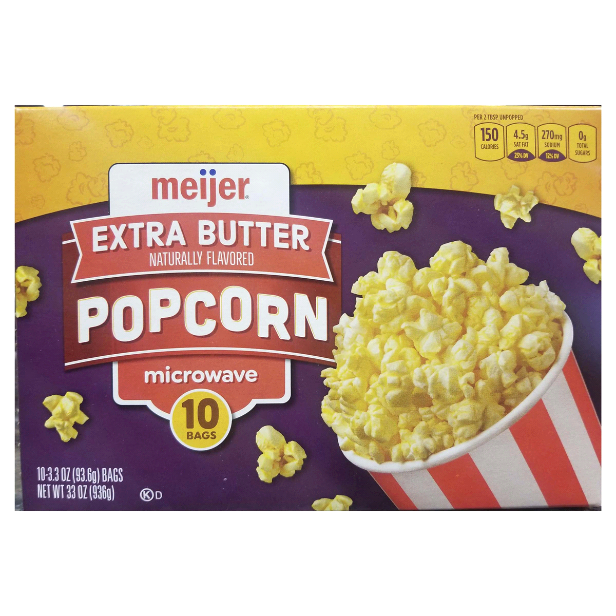 slide 1 of 6, Meijer Microwave Popcorn Extra Butter, 35 oz