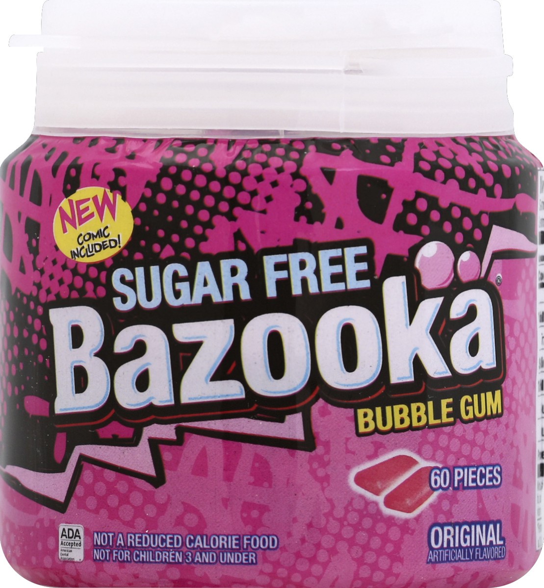 slide 4 of 6, Bazooka Bubble Gum, Sugar Free Original, 60Count To Go Cup, 60 ct