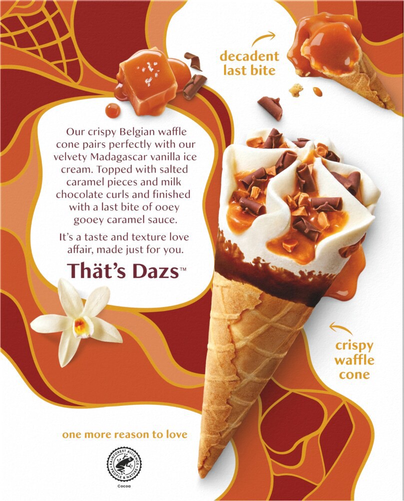 slide 2 of 4, Häagen-Dazs Vanilla Salted Caramel Belgium Waffle Cones 4 Ct 14.8 Oz, 4 ct