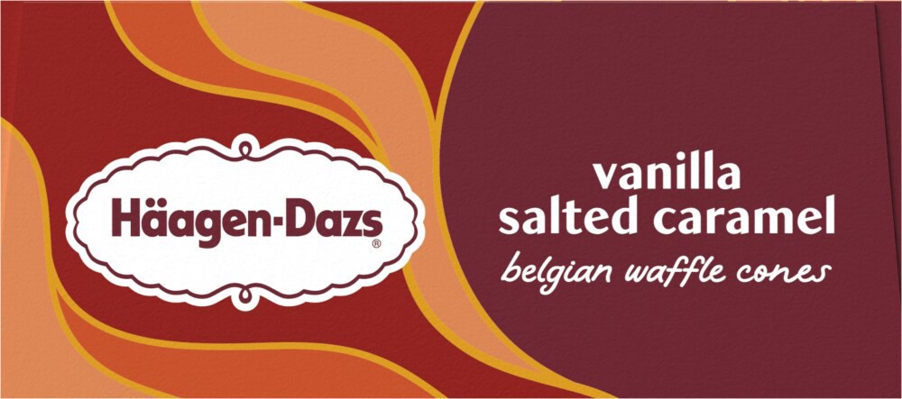 slide 3 of 4, Häagen-Dazs Vanilla Salted Caramel Belgium Waffle Cones 4 Ct 14.8 Oz, 4 ct
