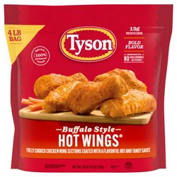 Tyson Frozen Buffalo Style Hot Wings, 4 lb