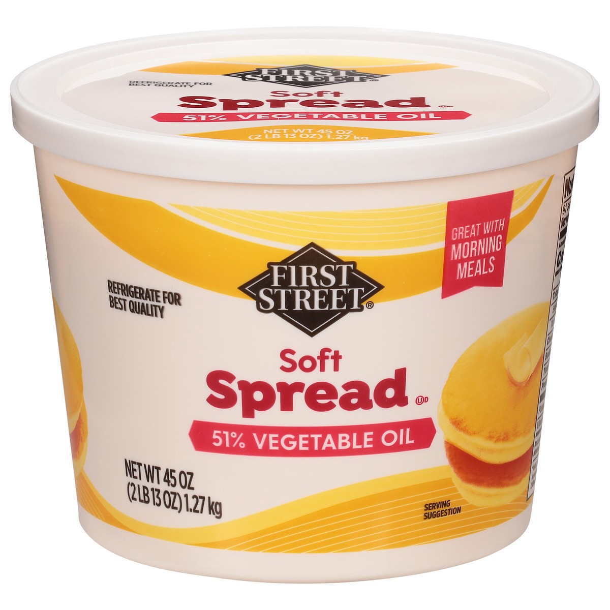 slide 2 of 4, First Street Soft Spread, 45 oz
