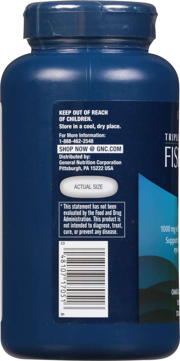 slide 7 of 9, GNC Triple Strength Fish Oil, 120 ct