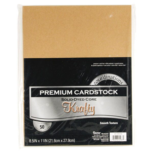 slide 1 of 1, Darice Cardstock Value Pack Krafty, 8.5 in x 11 in