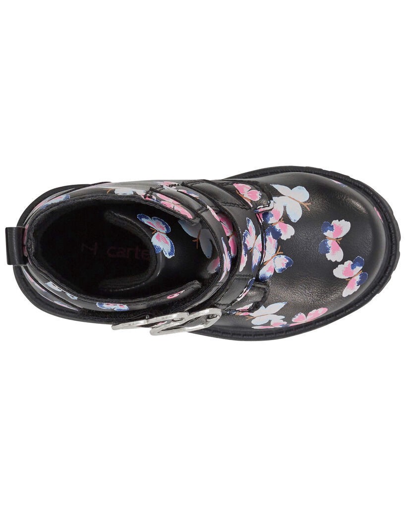 slide 4 of 6, Carter's Toddler Butterfly Heart Buckle Boots Black 6, 1 ct