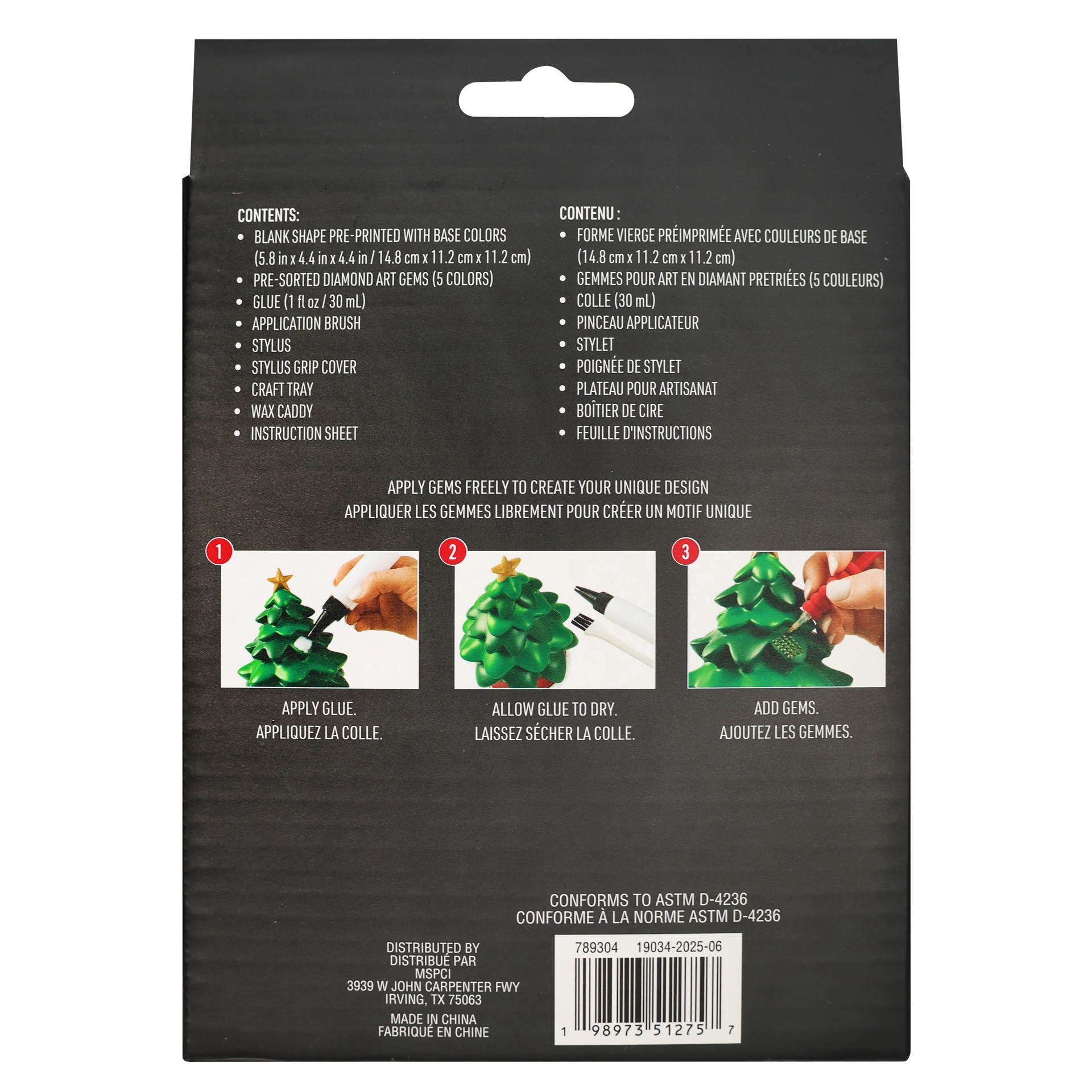 slide 4 of 4, 3d Christmas Tree Led Diamond Art Kit By Make Market, 4.4 in x 4.4 in x 5.8 in