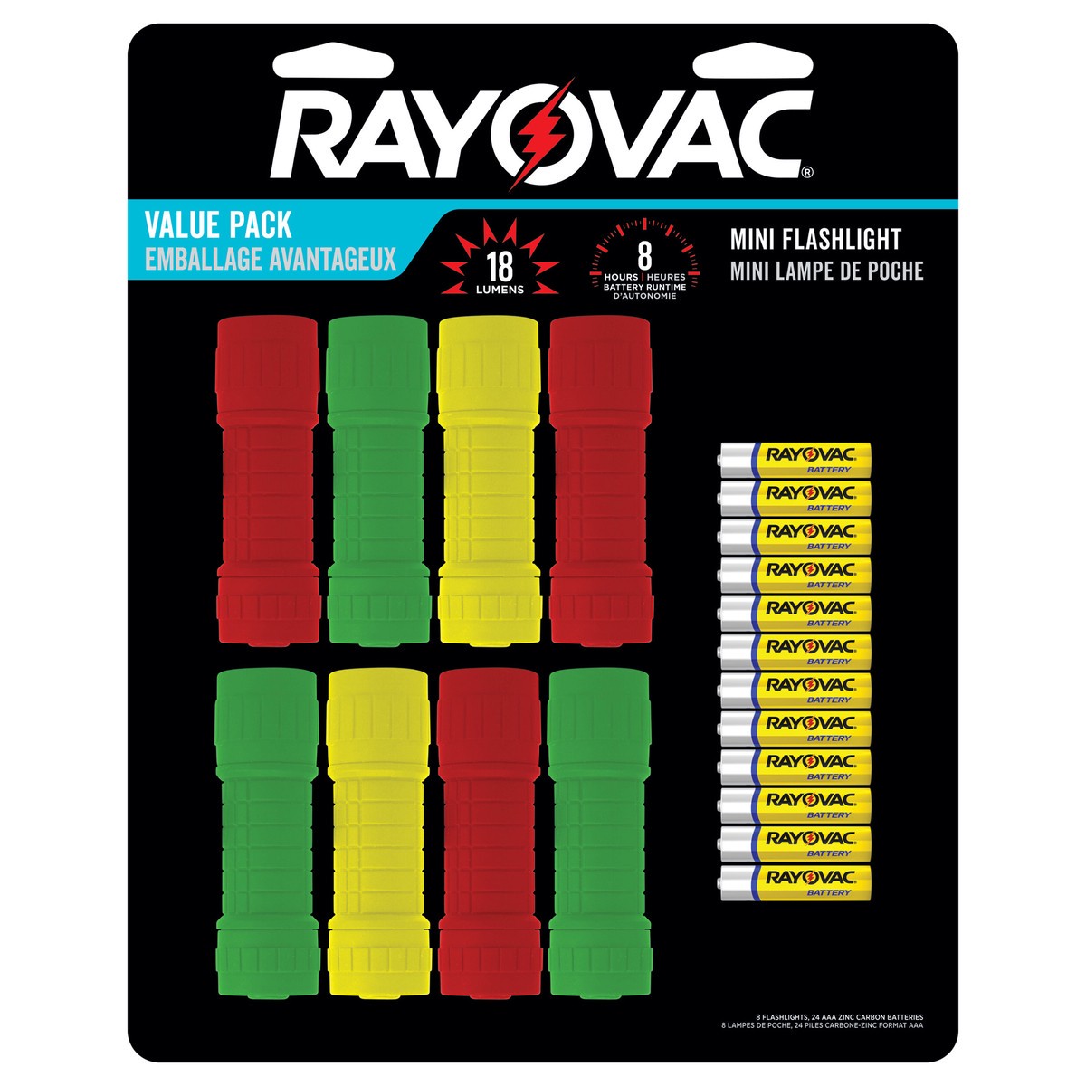 slide 1 of 6, Rayovac 9 LED Mini Flashlight, 3 AAA Batteries Included, 1 cnt