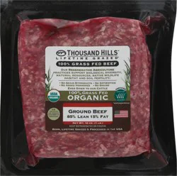 Thousand Hills Lifetime Grazed 100% Grass Fed Organic 85%/15% Ground Beef 16 oz