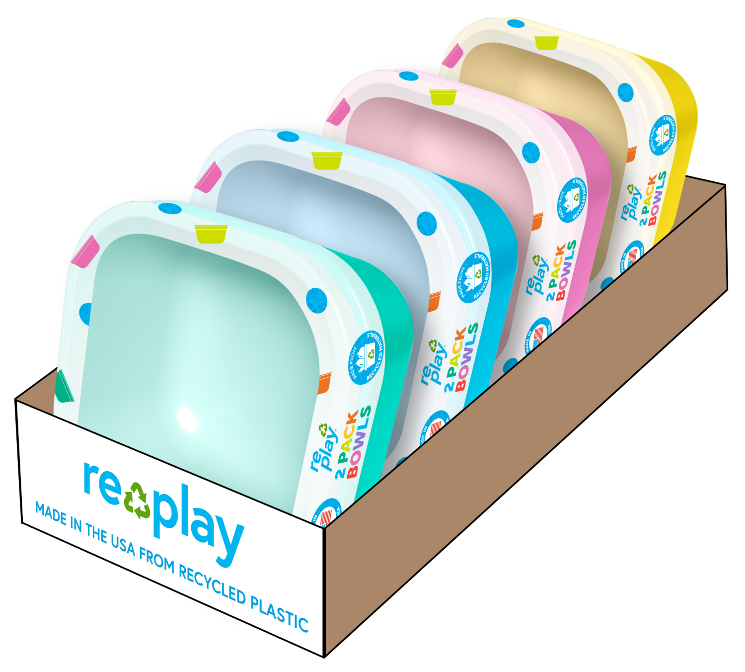 slide 2 of 2, RE PLAY Re-Play 2pk Square Bowls, 2 ct