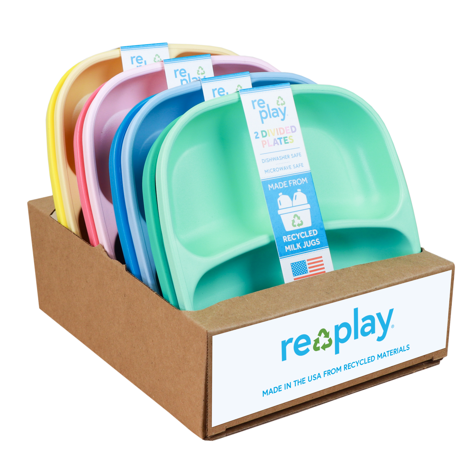 slide 2 of 2, RE PLAY Re-Play 2pk Divided Plate, 2 ct