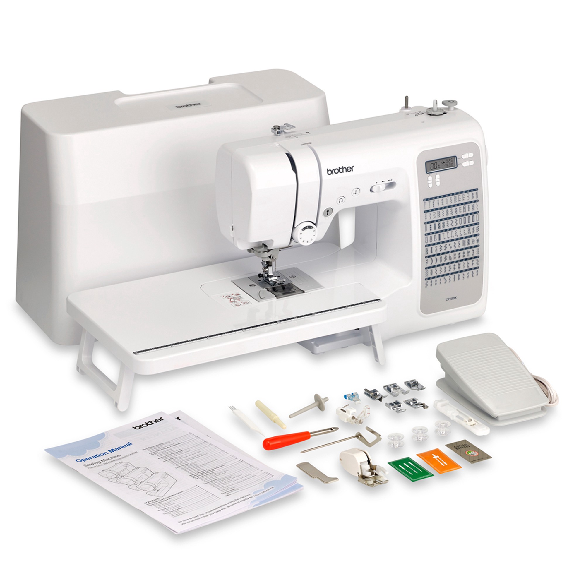 slide 3 of 4, Brother Cp100x Computerized Sewing & Quilting Machine, 11.81 in x 19.88 in x 17.21 in