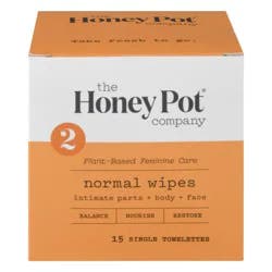 The Honey Pot Normal 2 Wipes 15 ea