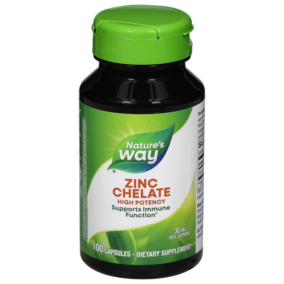 slide 1 of 9, Nature's Way 30 mg High Potency Zinc Chelate 100 Capsules, 100 ct