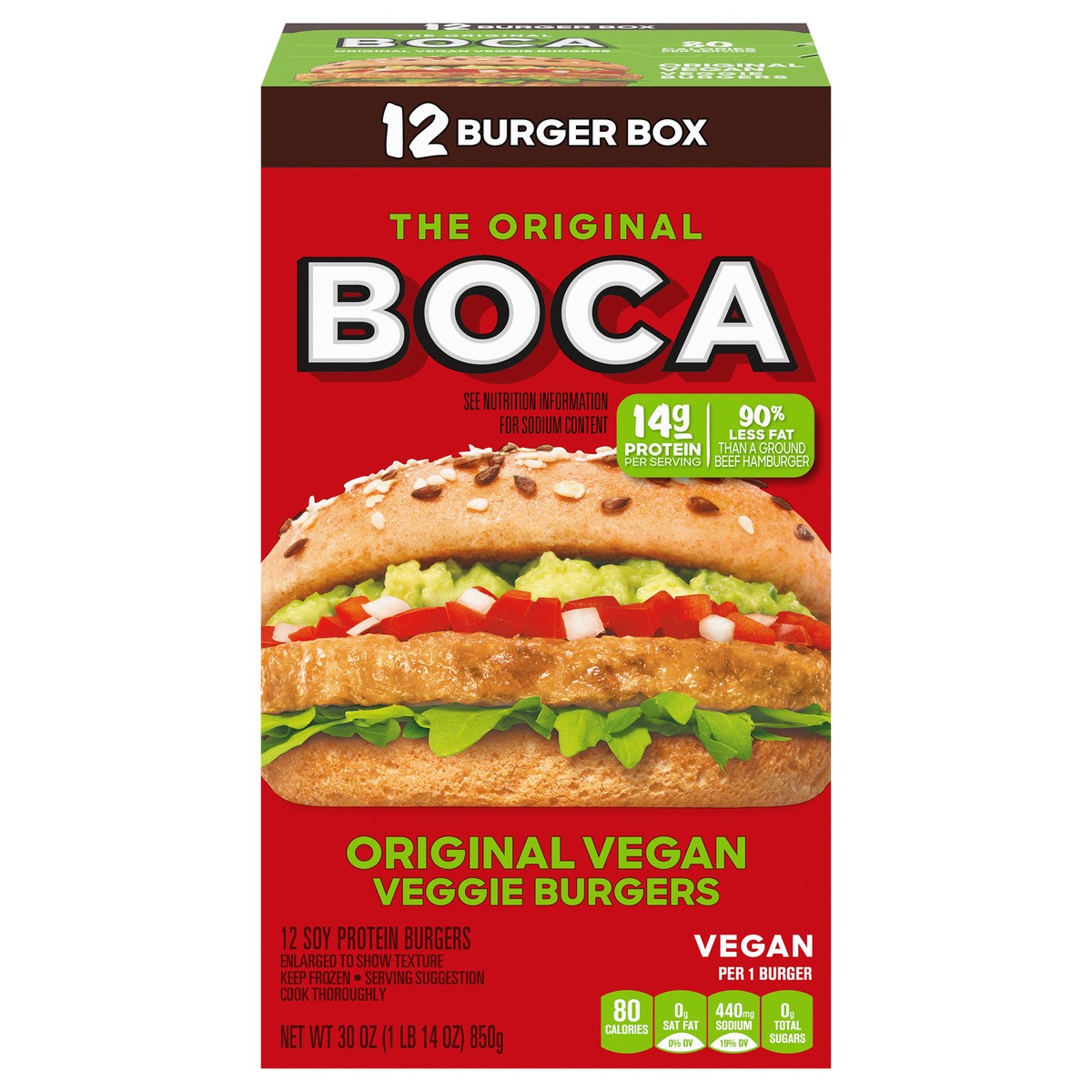 slide 2 of 13, BOCA Original Vegan Veggie Burgers, 12 ct Box, 12 ct