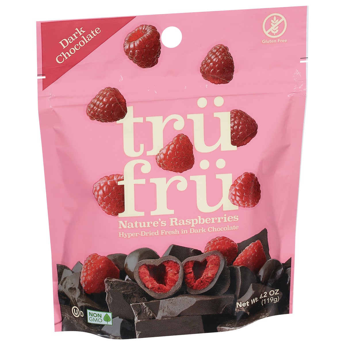 slide 2 of 9, Tru Fru Dark Chocolate Nature's Raspberries 4.2 oz, 4.2 oz