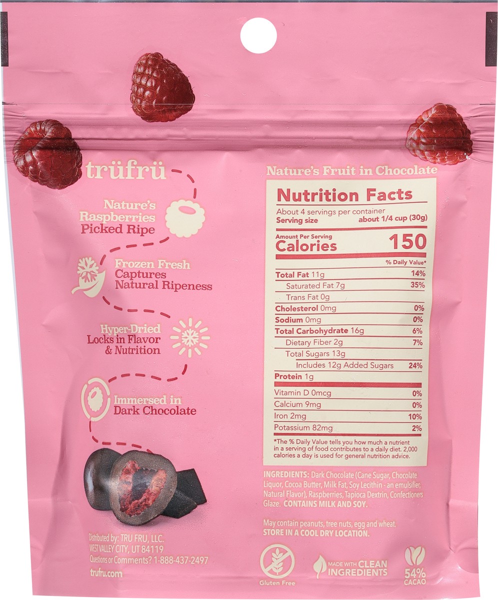 slide 4 of 9, Tru Fru Dark Chocolate Nature's Raspberries 4.2 oz, 4.2 oz