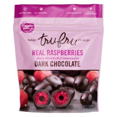 slide 1 of 9, Tru Fru Dark Chocolate Nature's Raspberries 4.2 oz, 4.2 oz