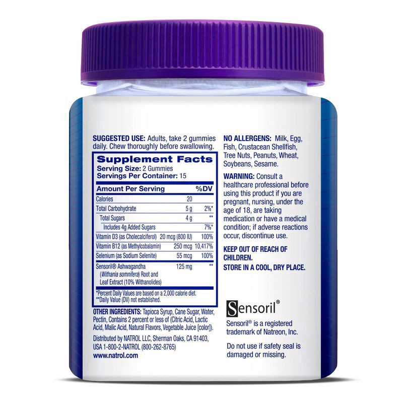 slide 3 of 4, Natrol Ashwagandha Complete, 3-in-1 Daily Stress Support Gummies, Stress and Mood Support Supplement, 30 Strawberry Zen-Flavored Ashwagandha Gummies, 15 Day Supply, 30 ct