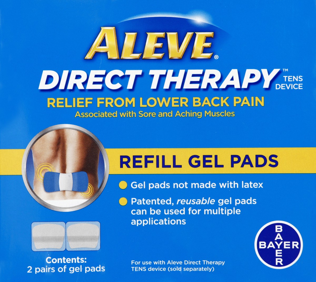 slide 4 of 4, Aleve Direct Therapy TENS Device Refill Gel Pads, 2 ct