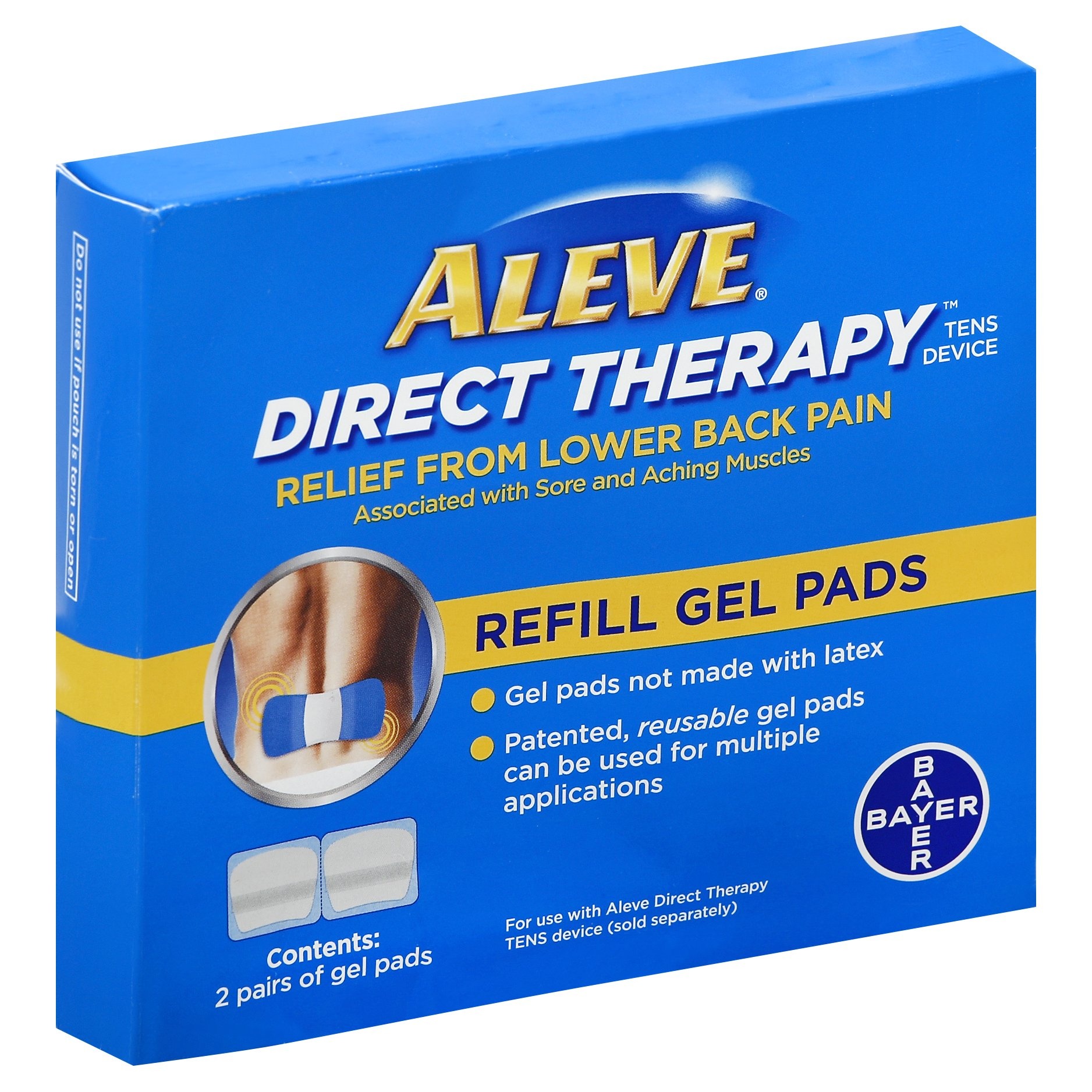 slide 1 of 1, Aleve Direct Therapy TENS Device Refill Gel Pads, 2 ct