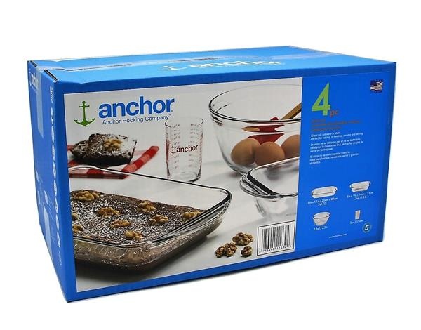 slide 1 of 1, Anchor Hocking Glass Bakeware Set, 4 ct