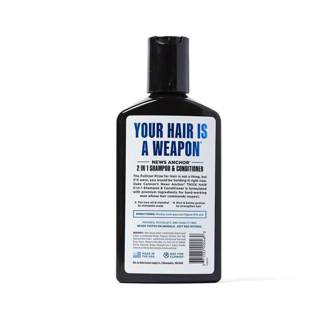 slide 3 of 3, Duke Cannon News Anchor 2 in 1 Naval Diplomacy Bergamot + Aquatic Musk Shampoo & Conditioner 10 fl oz, 10 fl oz